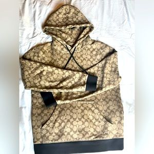 Coach Signature brown monogram Men’s Small hoodie sweatshirt Mens Womens Logo.